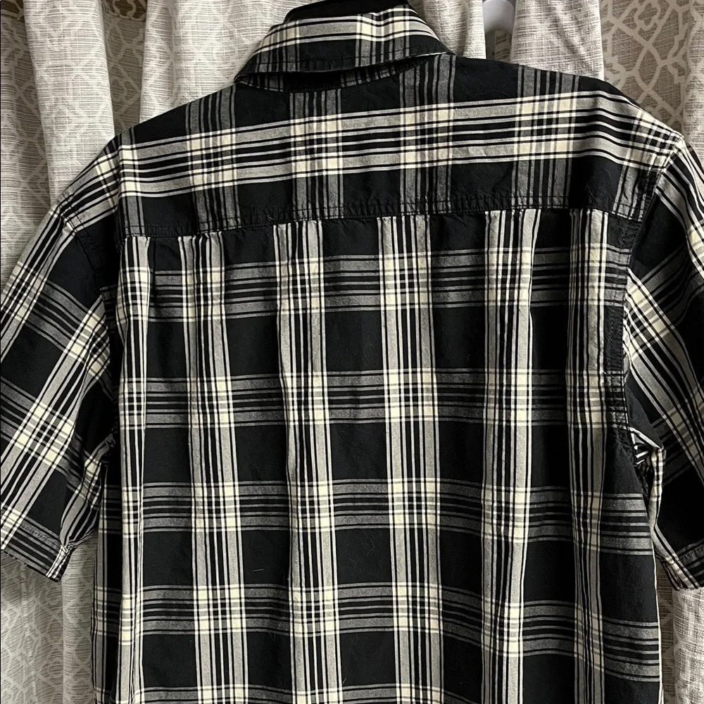 Carhartt Men's Plaid Black and Cream Button Down Shirt - Picture 4 of 4